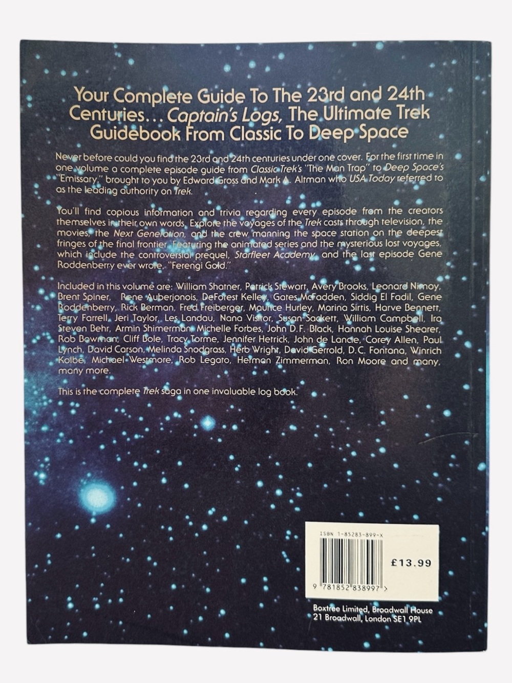 Star Trek Captain’s Logs: The Complete Trek Voyages Book 1993 Vintage - Picture 2 of 11